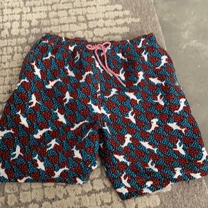 Peter Millar Shark Print Swim Trunks